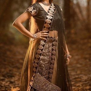 🆕 Black & Gold Lehenga